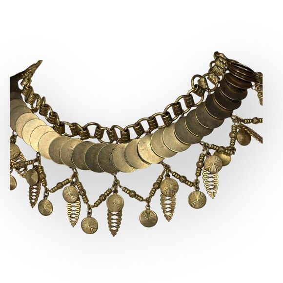 Elizabeth Cole Women's Gold Fringe Collar Necklace in Golden Glow - Picture 9 of 10